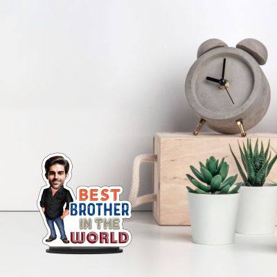 Personalized Caricature Photo Frame Best Gift For Birthday Gift for Brother, Sister Character Caricature Photo Frame Unique Design Gift for Raksha Bandhan (Best Brother In The World)